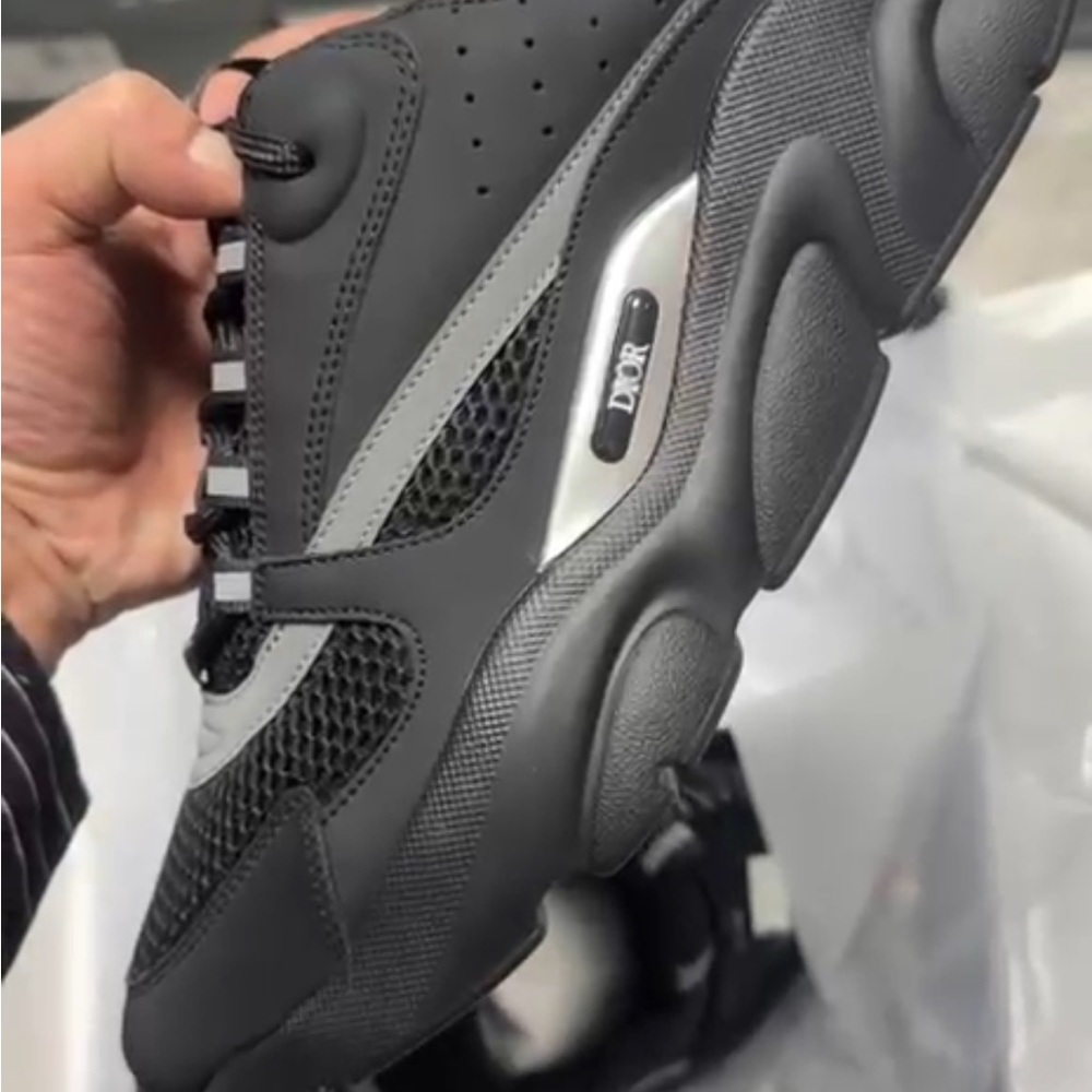 Dior Men's Charcoal and Slate Sneakers